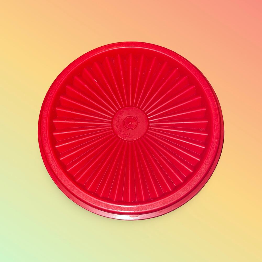 Tupperware Replacement Lid 5" Round #812 Red Servalier Food Storage Vintage